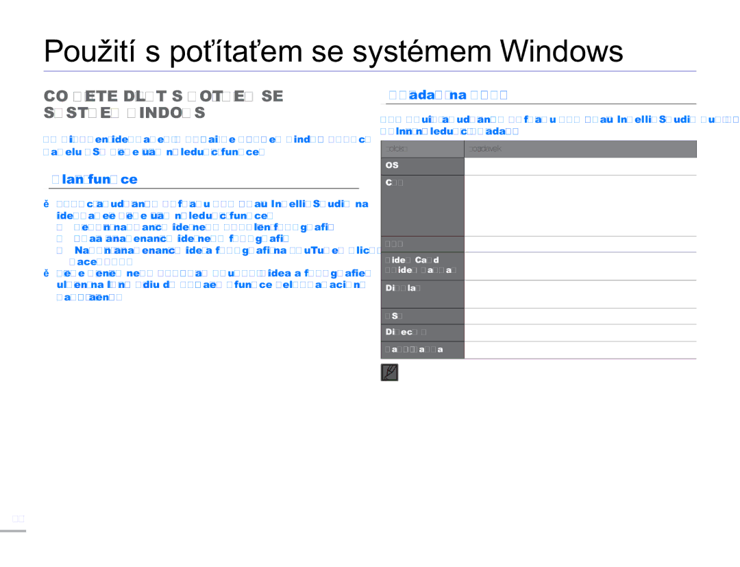 Samsung HMX-H304BP/EDC manual Použití s počítačem se systémem Windows, CO Můžete Dělat S Počítačem SE Systémem Windows 