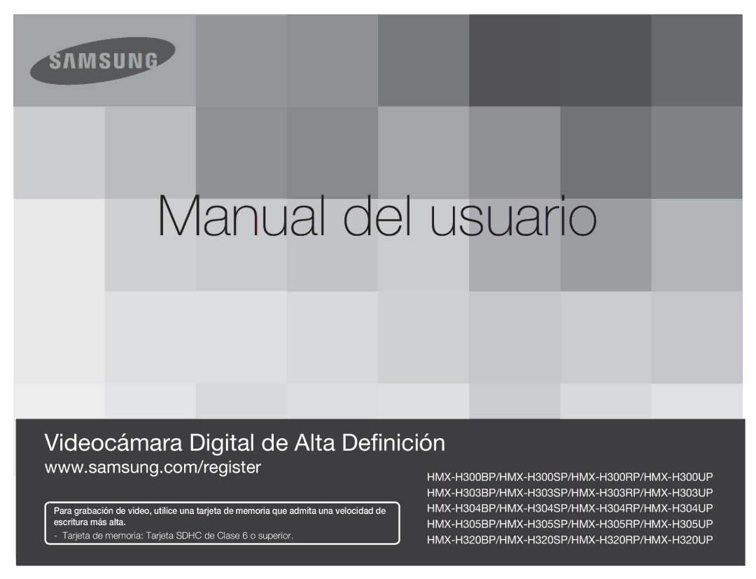 Samsung HMX-H300RP/EDC, HMX-H300BP/EDC manual Manual del usuario 