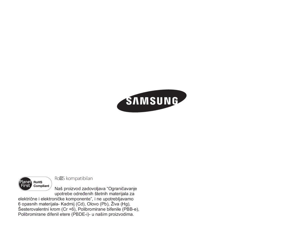 Samsung HMX-H300SP/EDC manual RoHS kompatibilan 