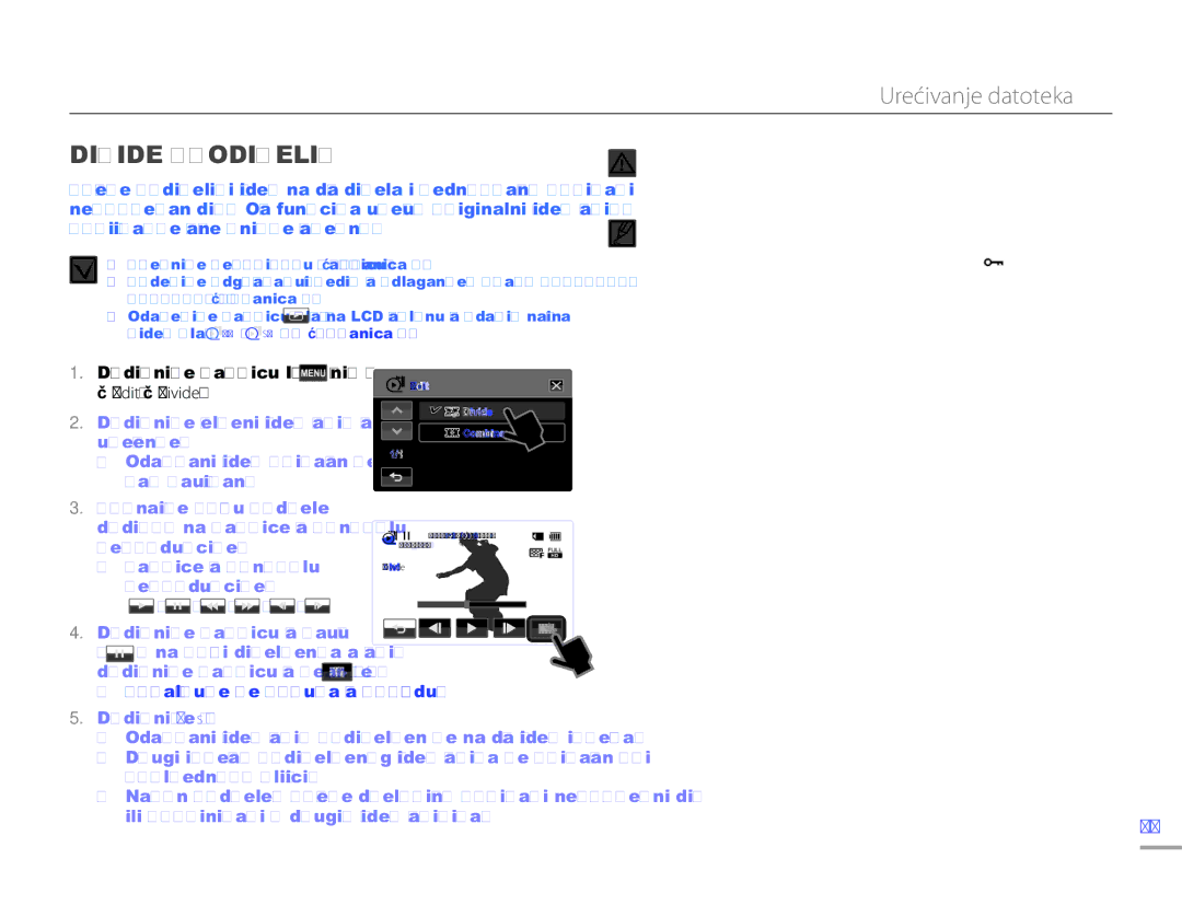 Samsung HMX-H300SP/EDC manual Divide Podijeli, Edit Divide 