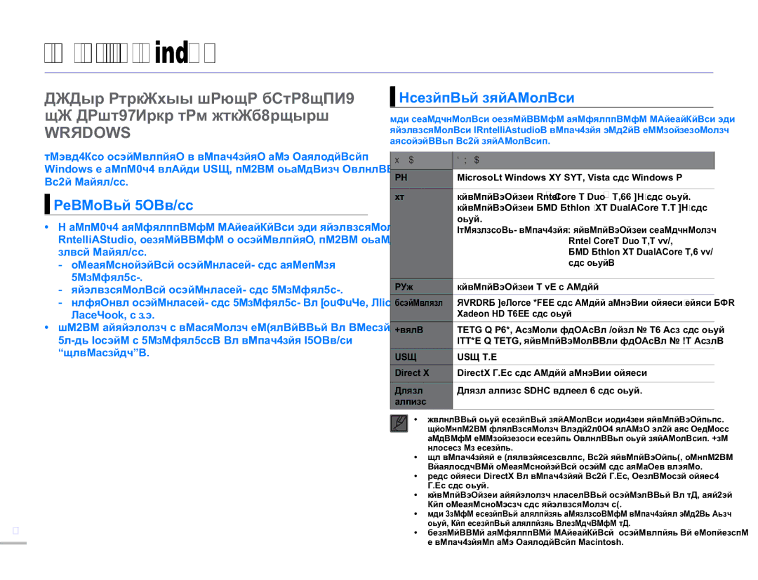 Samsung HMX-H305BP/XER, HMX-H304BP/EDC, HMX-H304BP/XER, HMX-H300BP/XER, HMX-H300RP/XER Основные функции, Системные требования 