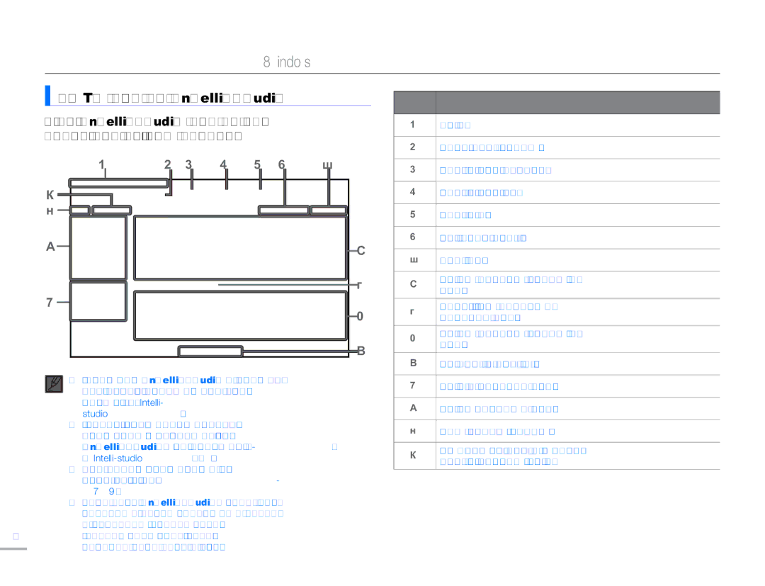 Samsung HMX-H300SP/XER, HMX-H304BP/EDC, HMX-H304BP/XER, HMX-H300BP/XER, HMX-H305BP/XER Шаг 2. О главном окне Intelli-studio 