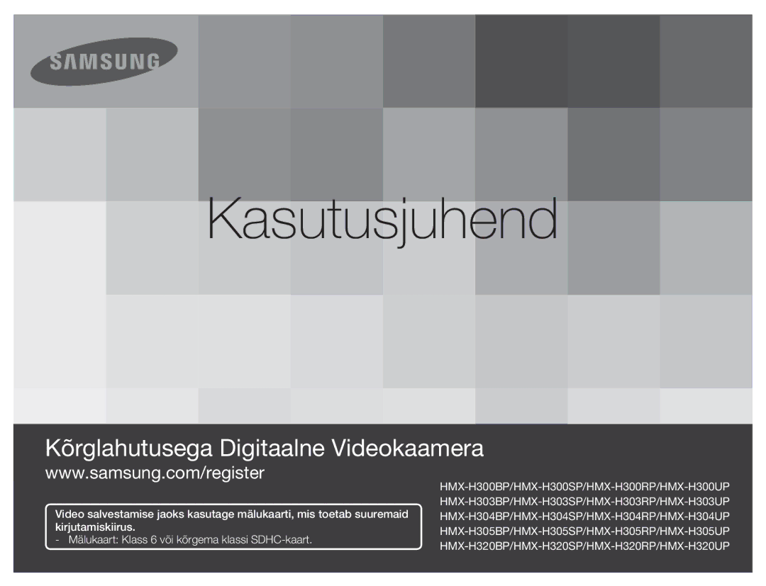 Samsung HMX-H304BP/EDC manual Kasutusjuhend 