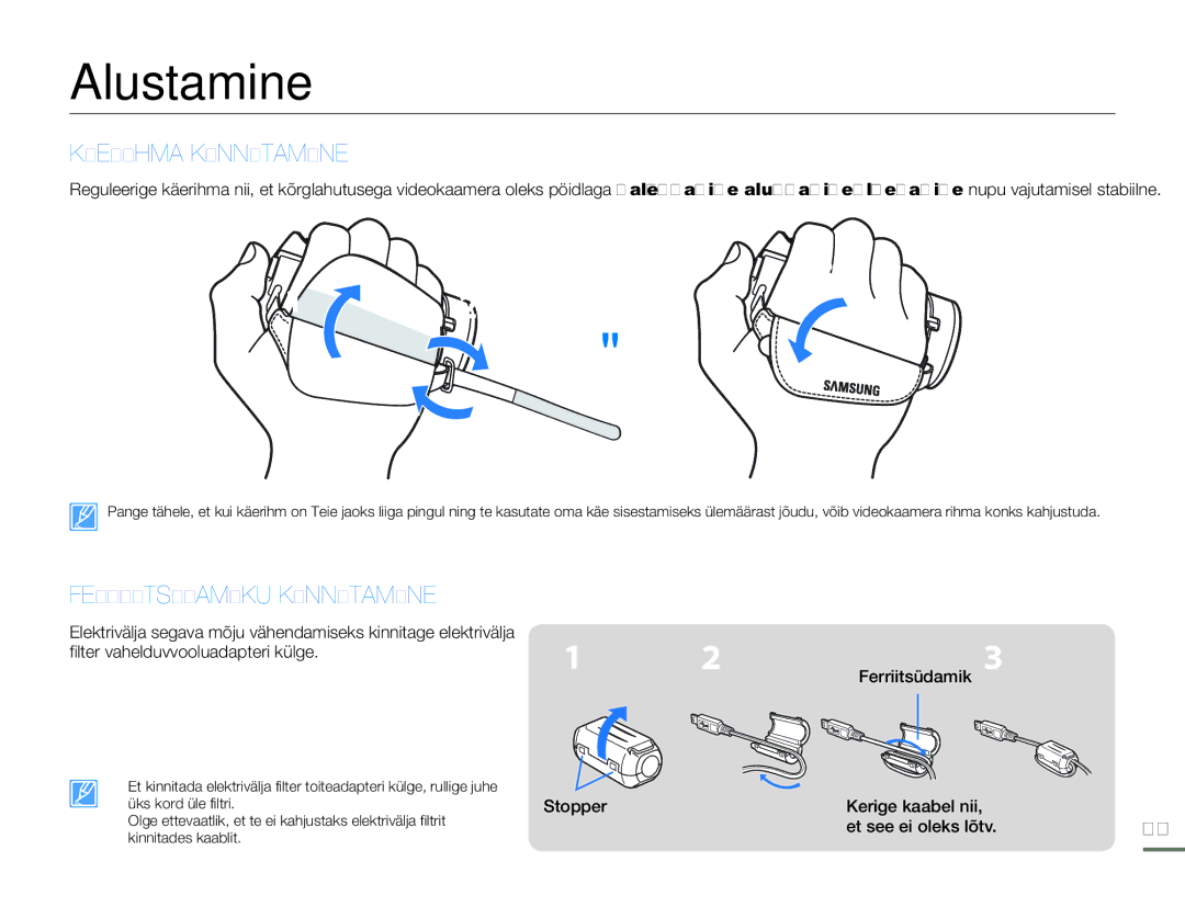 Samsung HMX-H304BP/EDC manual Alustamine 