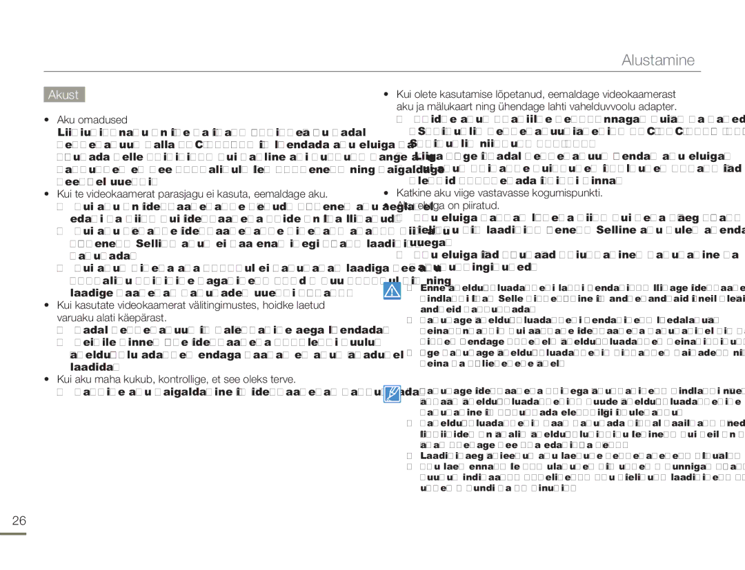 Samsung HMX-H304BP/EDC manual Akust 