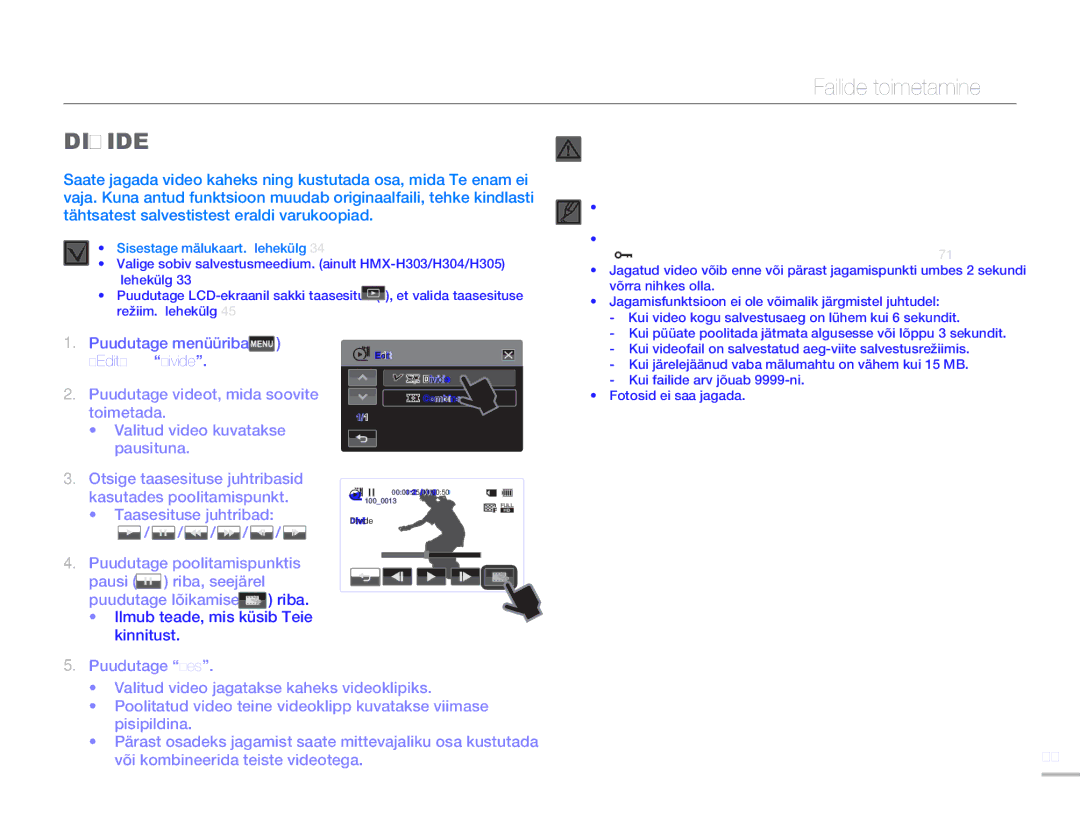 Samsung HMX-H304BP/EDC manual Divide 