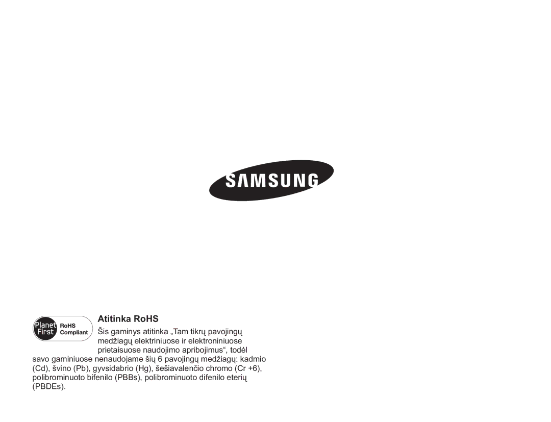 Samsung HMX-H304BP/EDC manual Atitinka RoHS 