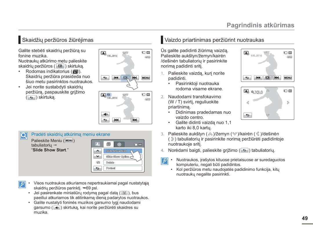 Samsung HMX-H304BP/EDC manual Slide Show Start 