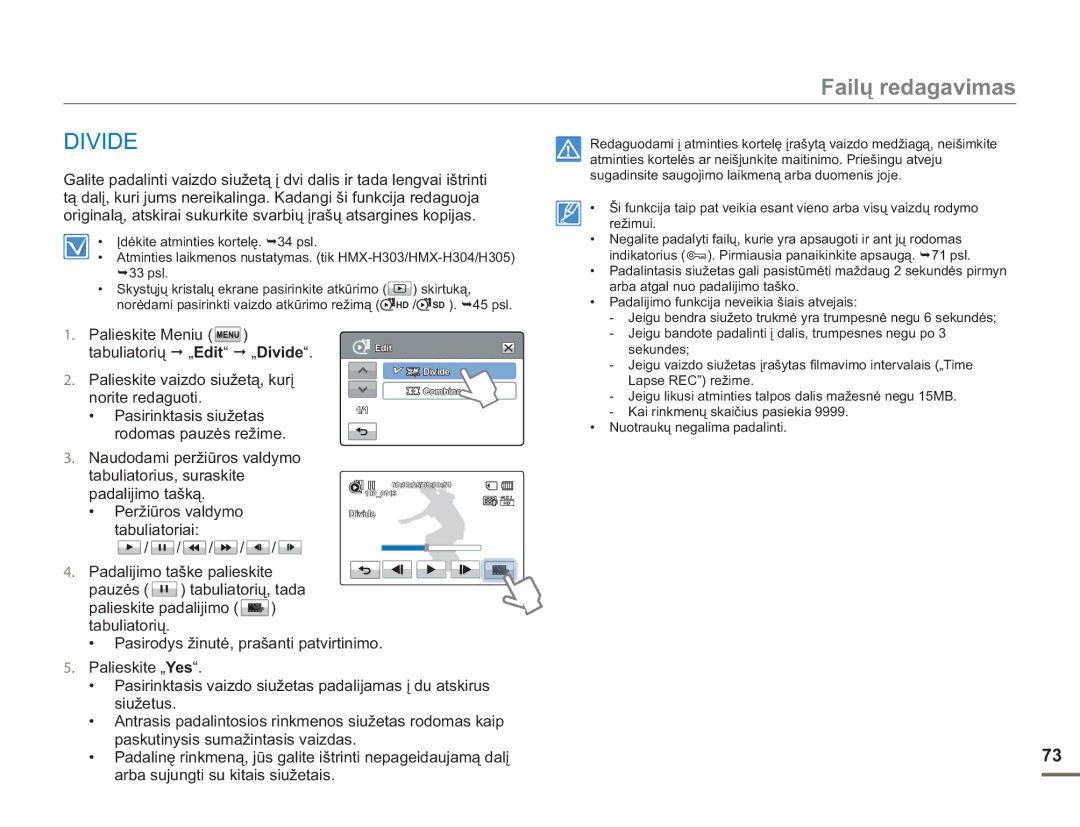 Samsung HMX-H304BP/EDC manual Divide 