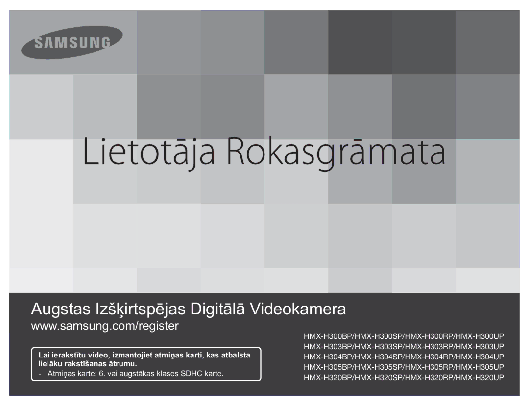 Samsung HMX-H304BP/EDC manual Lietotāja Rokasgrāmata 