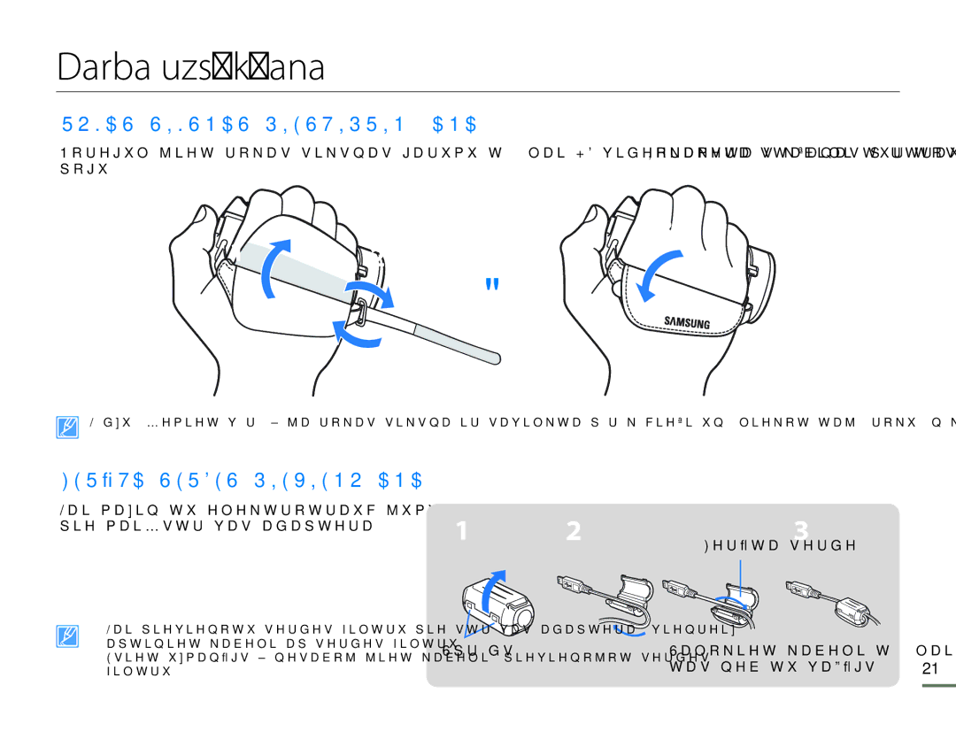 Samsung HMX-H304BP/EDC manual Darba uzsākšana 