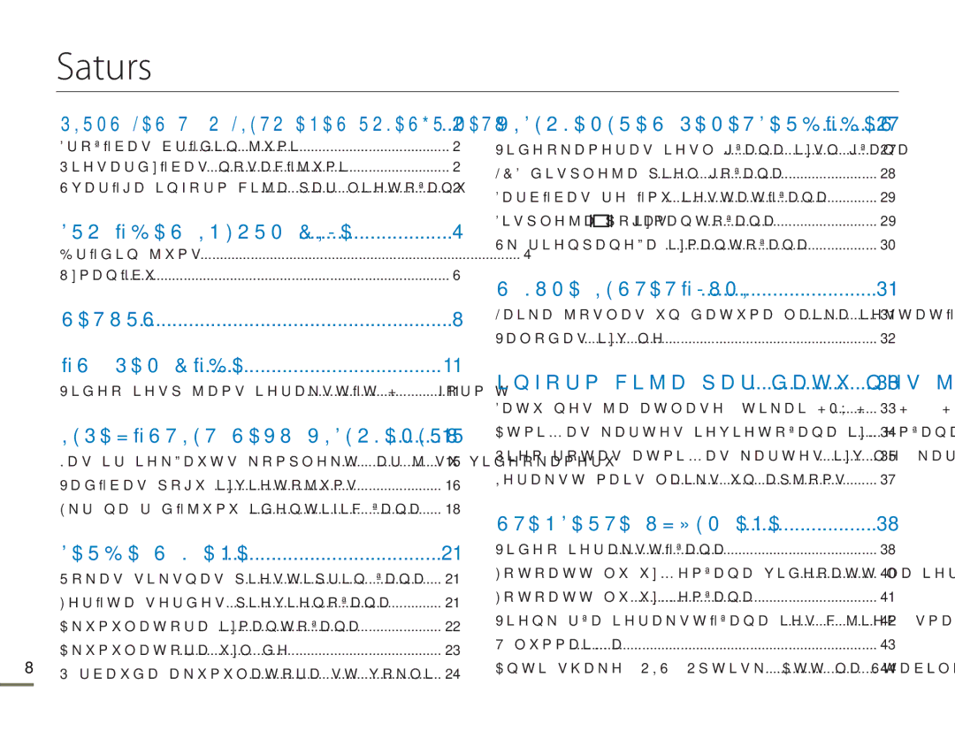 Samsung HMX-H304BP/EDC manual Saturs 