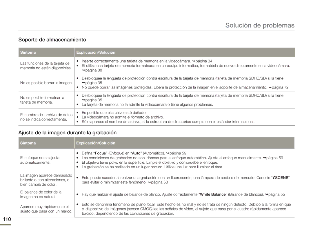 Samsung HMX-H400BP/EDC, HMX-H400BP/XIL manual Ajuste de la imagen durante la grabación, 110 