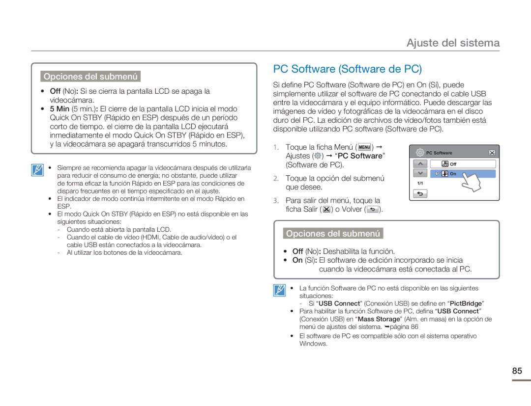 Samsung HMX-H400BP/XIL, HMX-H400BP/EDC manual PC Software Software de PC 