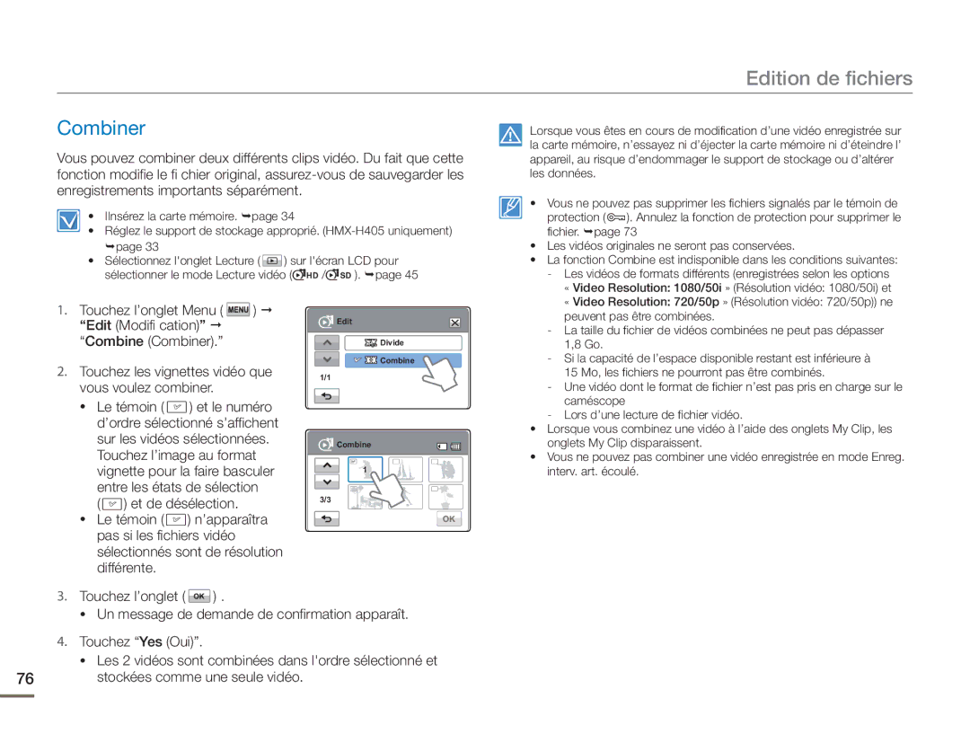 Samsung HMX-H400BP/EDC manual Combiner 