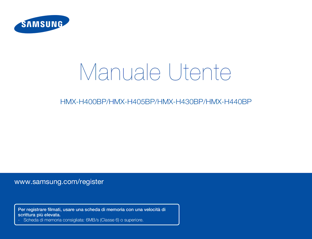 Samsung HMX-H400BP/EDC manual Manuale Utente 