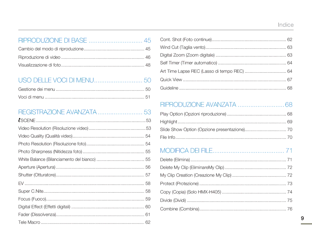 Samsung HMX-H400BP/EDC manual Riproduzione DI Base 