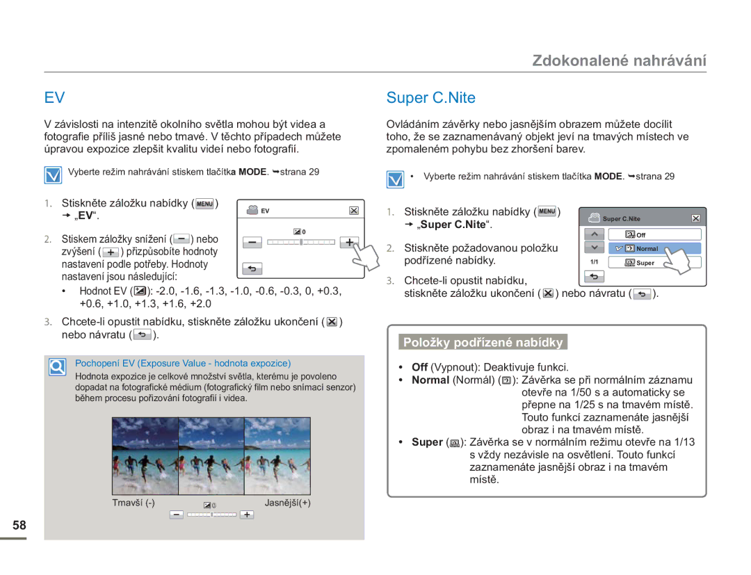 Samsung HMX-H400BP/EDC manual „Super C.Nite 