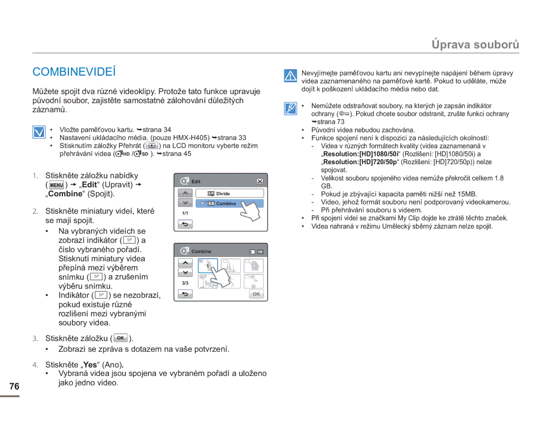 Samsung HMX-H400BP/EDC manual Combinevideí 