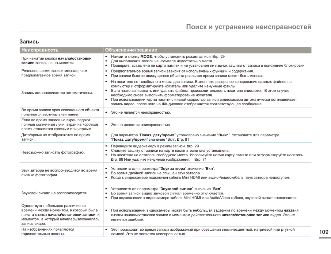 Samsung HMX-H400BP/XER, HMX-H405BP/XER, HMX-H430BP/XER manual 109 