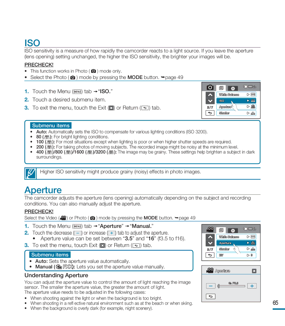 Samsung HMX-M20BN, HMX-M20N user manual Iso 