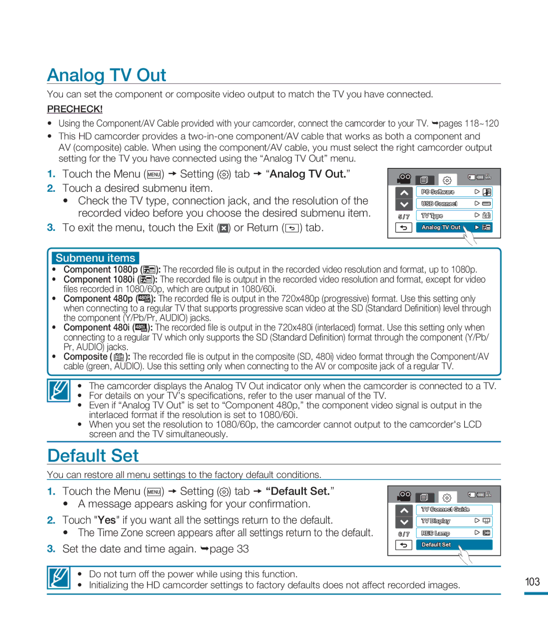 Samsung HMX-M20SD manual Analog TV Out 