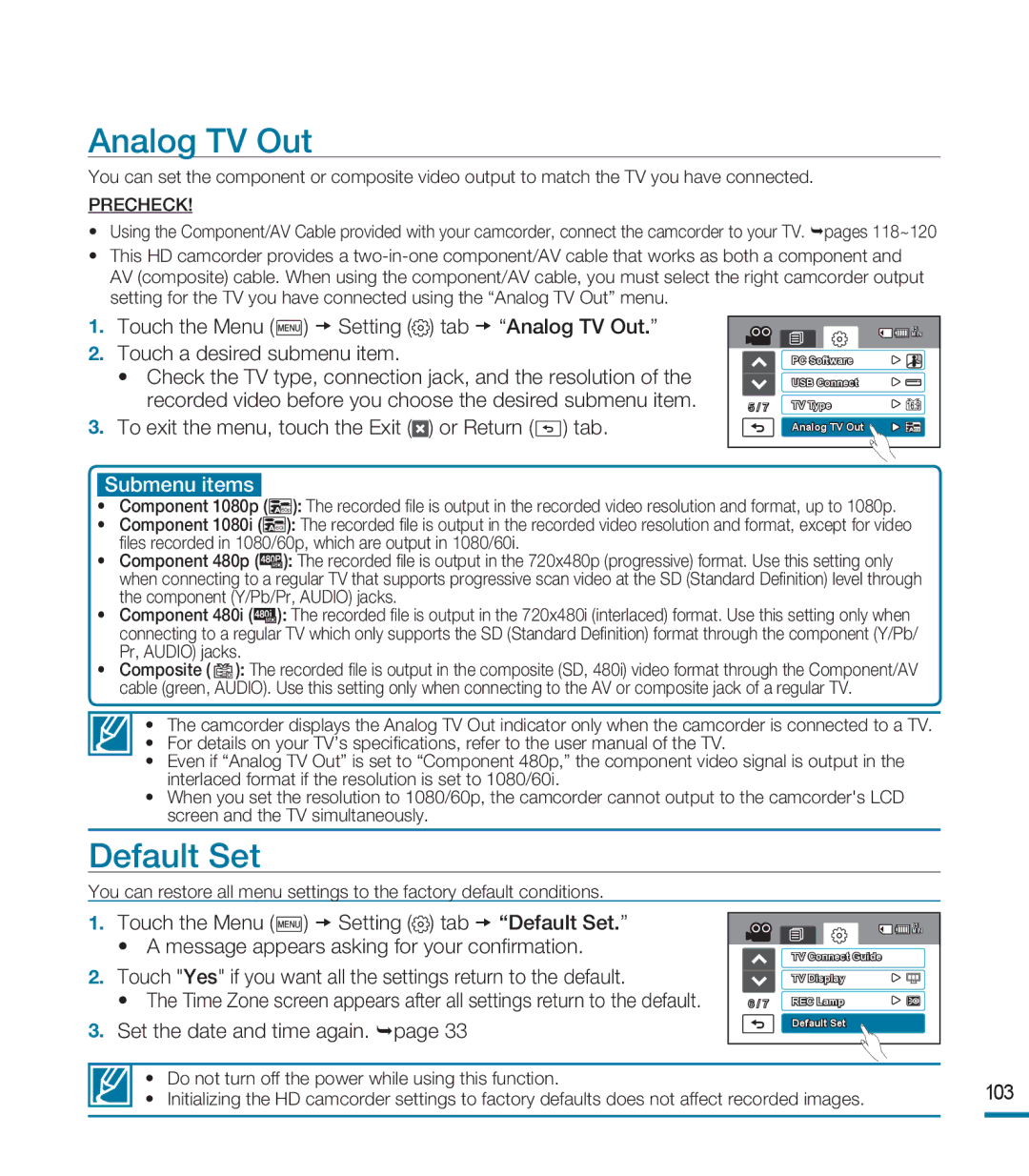 Samsung HMX-M20SN user manual Analog TV Out 