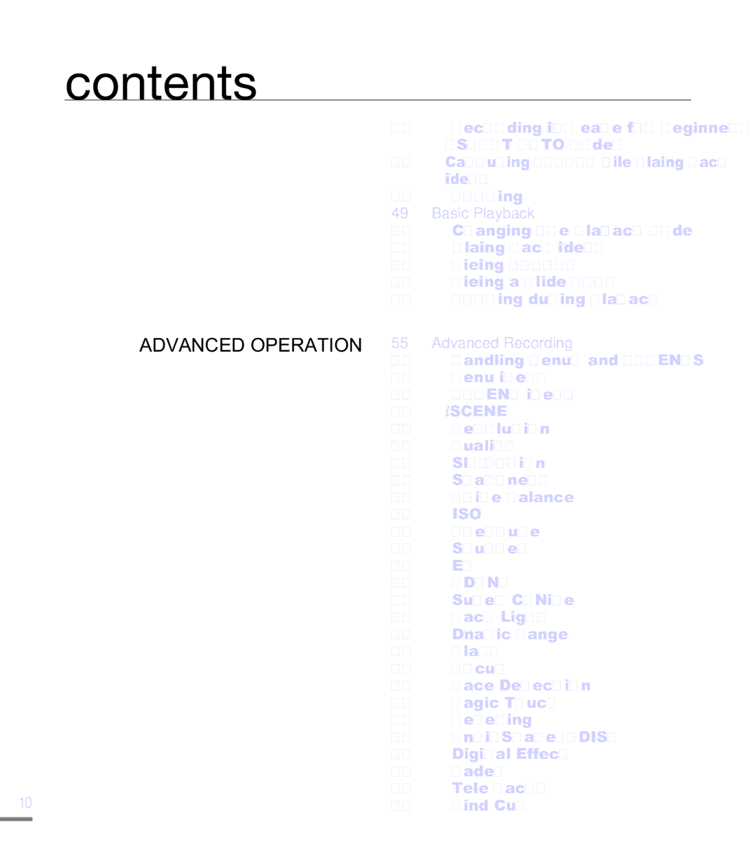 Samsung HMX-M20SN user manual Contents 