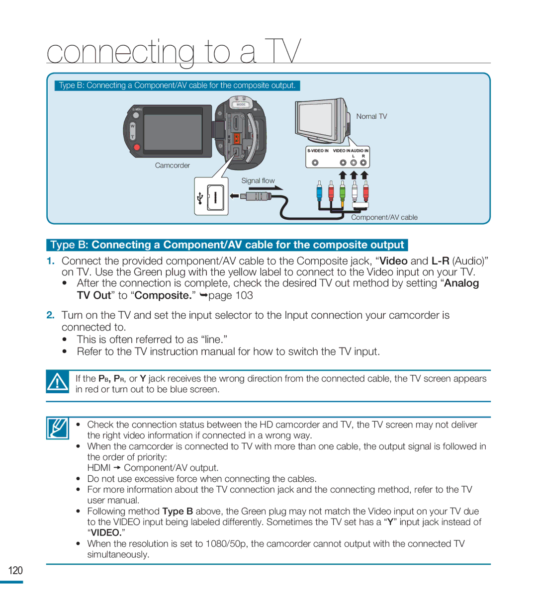 Samsung HMX-M20SP/EDC, HMX-M20BP/EDC, HMX-M20BP/XER manual 120 