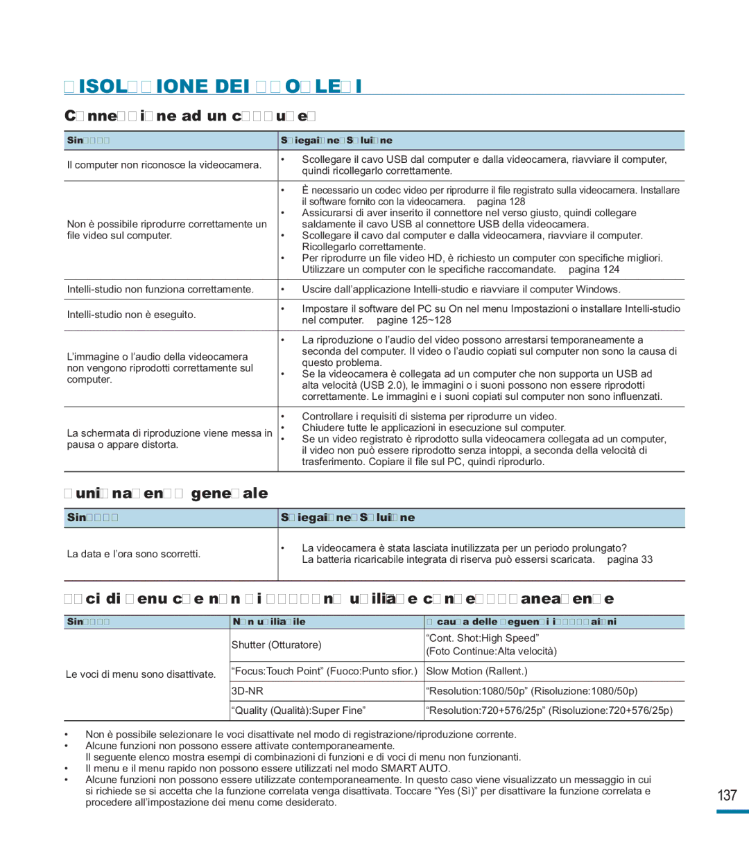 Samsung HMX-M20BP/EDC, HMX-M20SP/EDC manual Connessione ad un computer, Funzionamento generale 