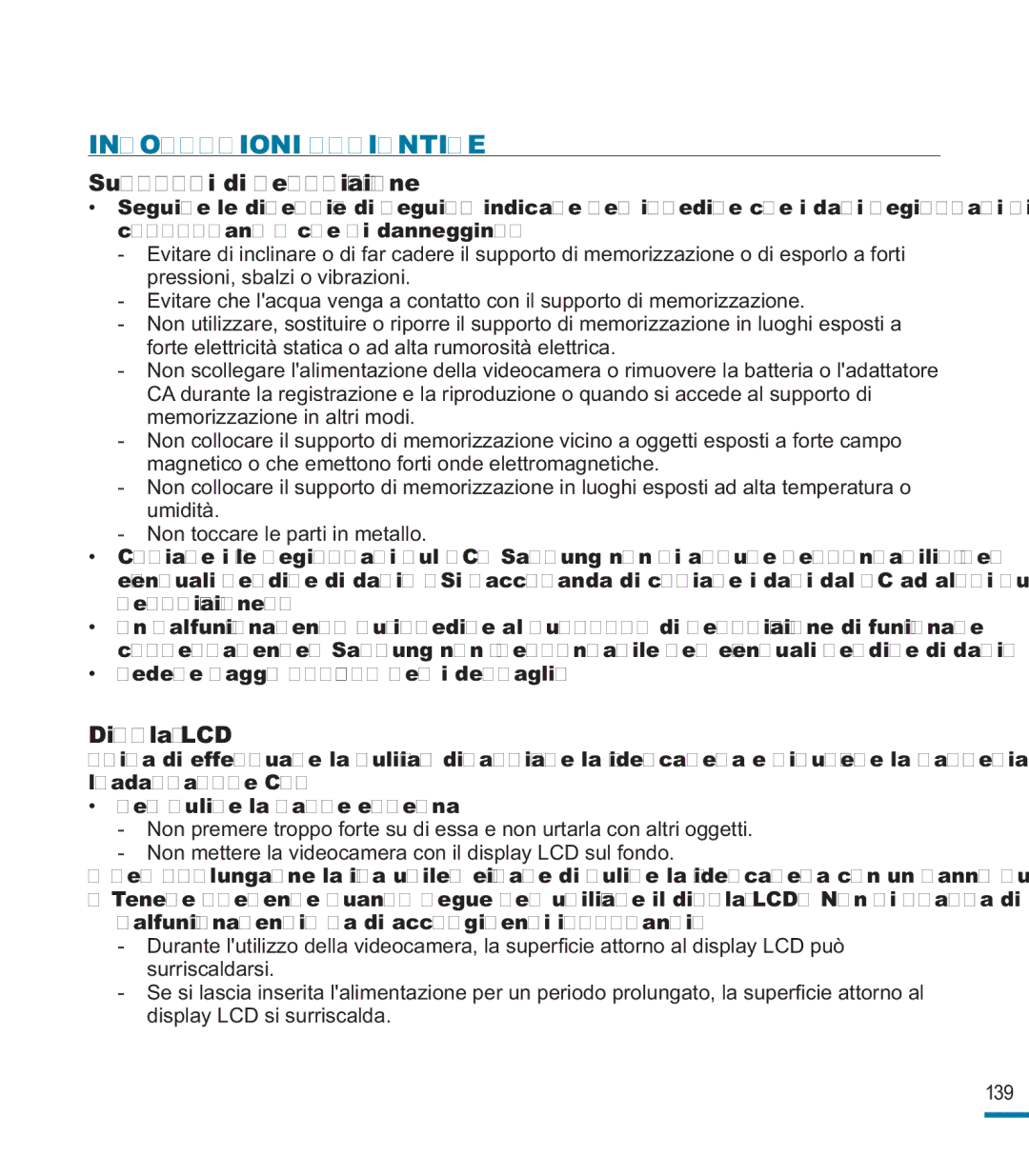 Samsung HMX-M20BP/EDC, HMX-M20SP/EDC manual Informazioni Aggiuntive, Vedere pagg ~137 per i dettagli 