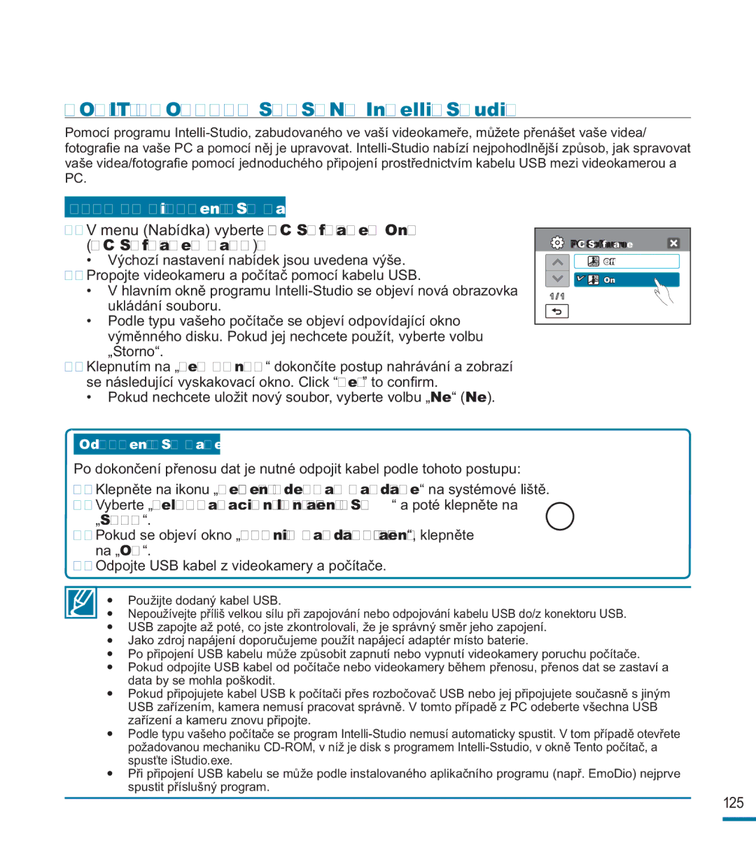 Samsung HMX-M20BP/EDC, HMX-M20SP/EDC manual Použití Programu Samsung Intelli-Studio, PC Software Zap 