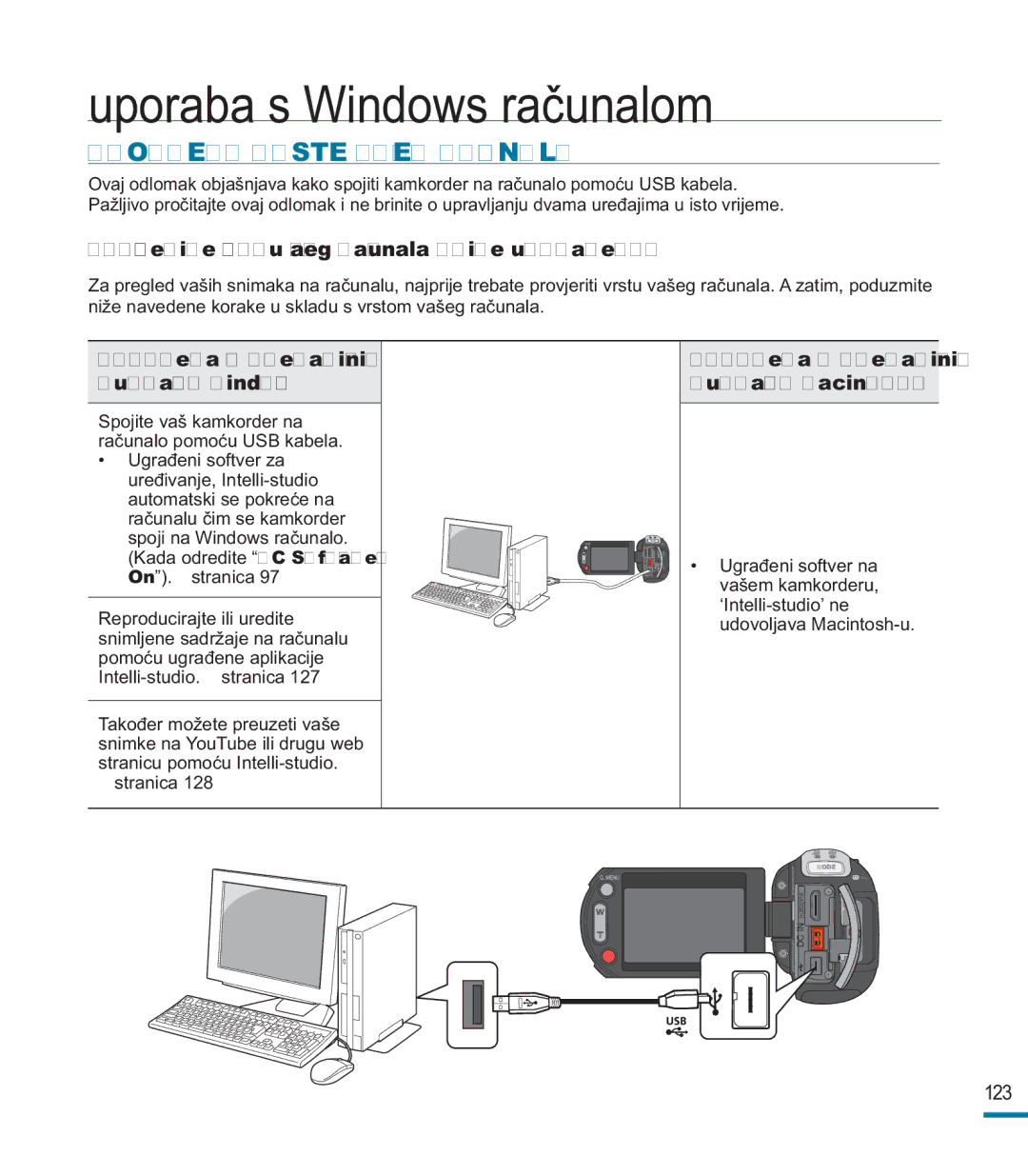 Samsung HMX-M20BP/EDC, HMX-M20SP/EDC manual Uporaba s Windows računalom, Provjera Vrste Vašeg Računala 