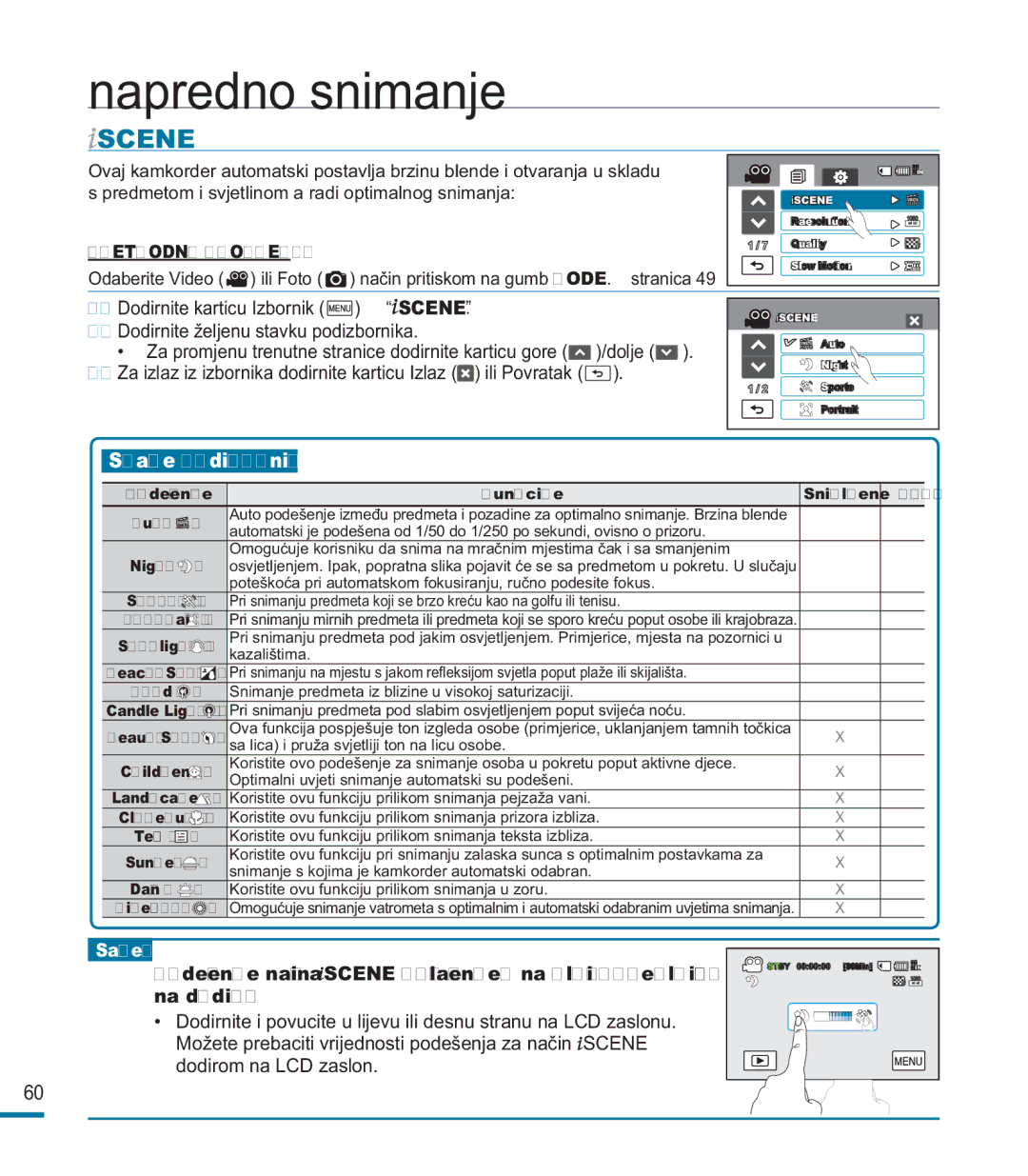 Samsung HMX-M20SP/EDC, HMX-M20BP/EDC manual Napredno snimanje 