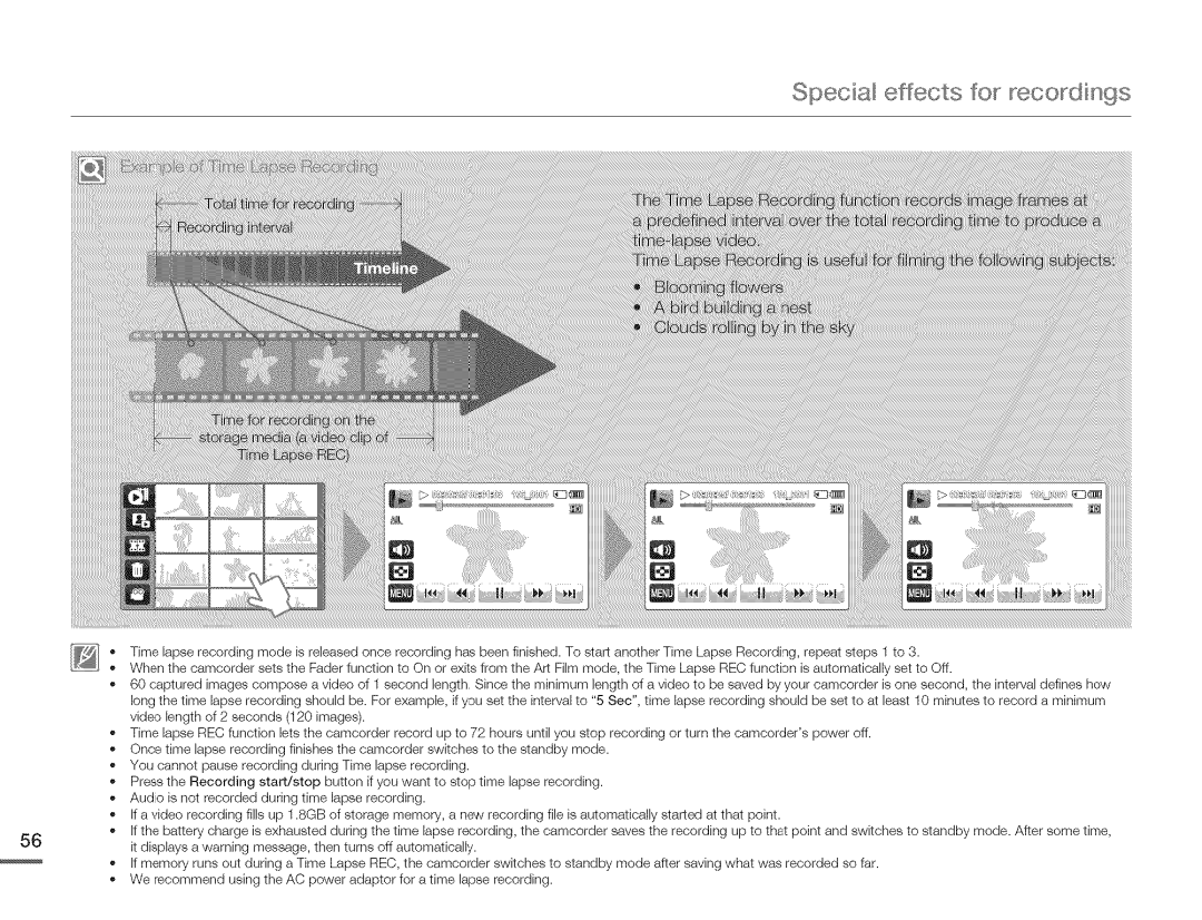 Samsung HMX-Q10BNIHMX-Q100BNIH MXOQ130BN, HMX-Q10TNIHMX-Q100TNIHMXDQ130TN user manual $pecU effects forecodings 