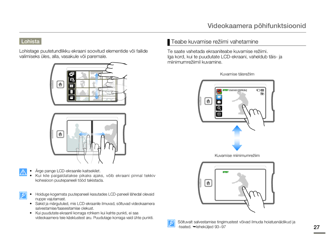 Samsung HMX-Q10BP/EDC manual Lohista, Teabe kuvamise režiimi vahetamine 