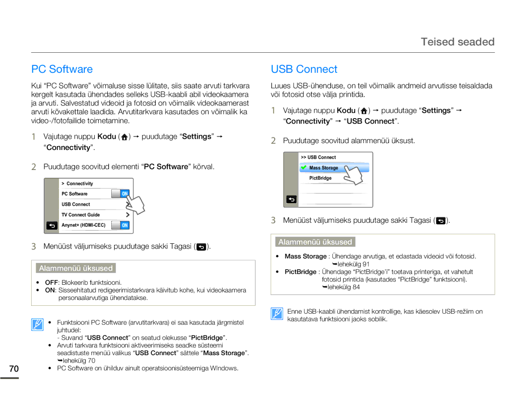 Samsung HMX-Q10BP/EDC manual PC Software USB Connect 