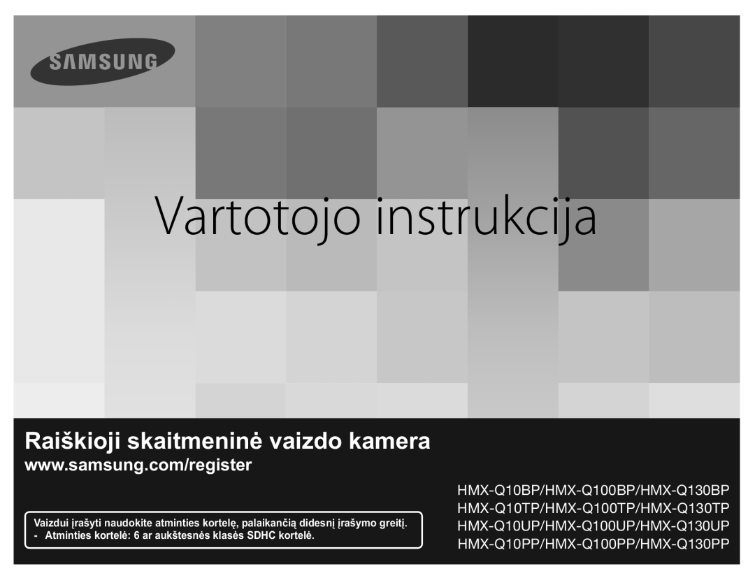 Samsung HMX-Q10BP/EDC manual Vartotojo instrukcija 