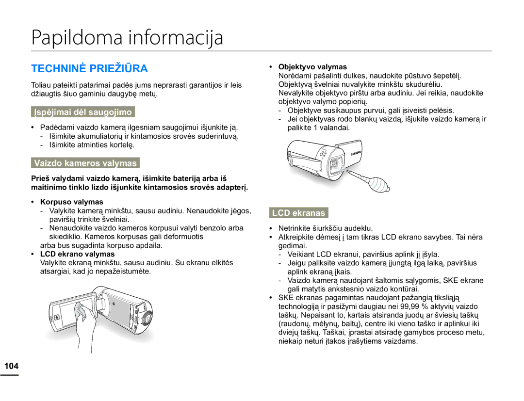 Samsung HMX-Q10BP/EDC manual Papildoma informacija, +1,1Ơ35,ä,ǋ5$, ƲVSơMLPDLGơOVDXJRMLPR 