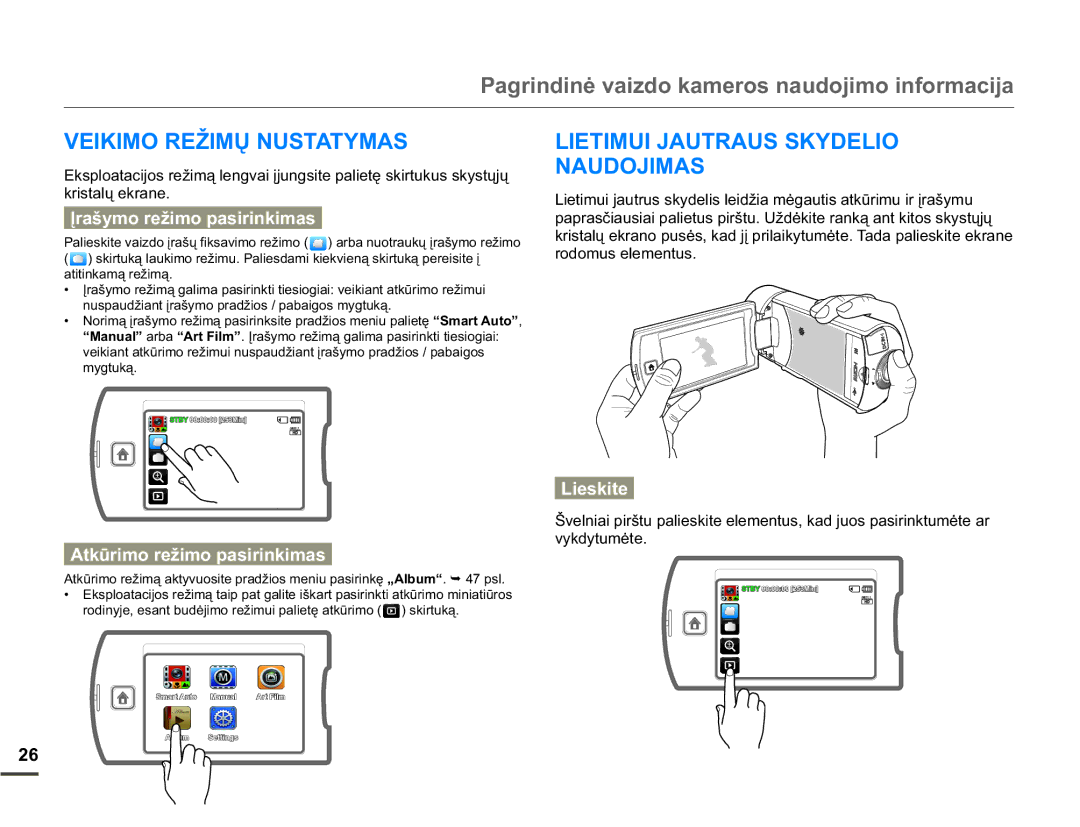 Samsung HMX-Q10BP/EDC manual 025ä,0Ǐ1867$70$6, 08,-$875$866./,2 1$82-,0$6, ƲUDã\PRUHåLPRSDVLULQNLPDV, Lieskite 