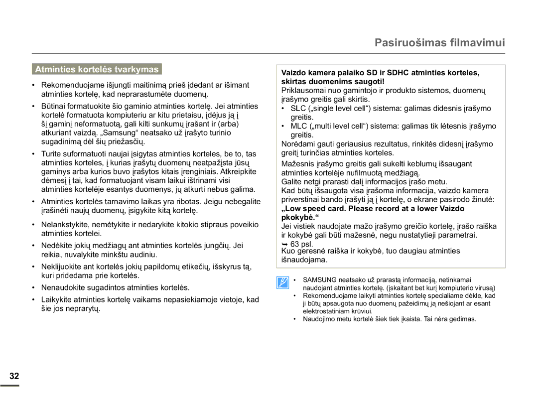 Samsung HMX-Q10BP/EDC manual 3DVLUXRãLPDVILOPDYLPXL, $WPLQWLHVNRUWHOơVWYDUN\PDV, VnluwdvGxrphqlpvVdxjrwl, SNRN\Eơ³ 