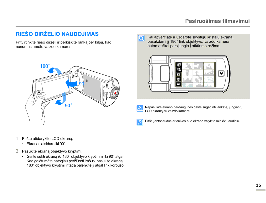 Samsung HMX-Q10BP/EDC manual Â2,5ä/,21$82-,0$6, QHQXPHVWXPơWHYDLGRNDPHURV, 3LUãWXDWLGDU\NLWH/&HNUDQą 