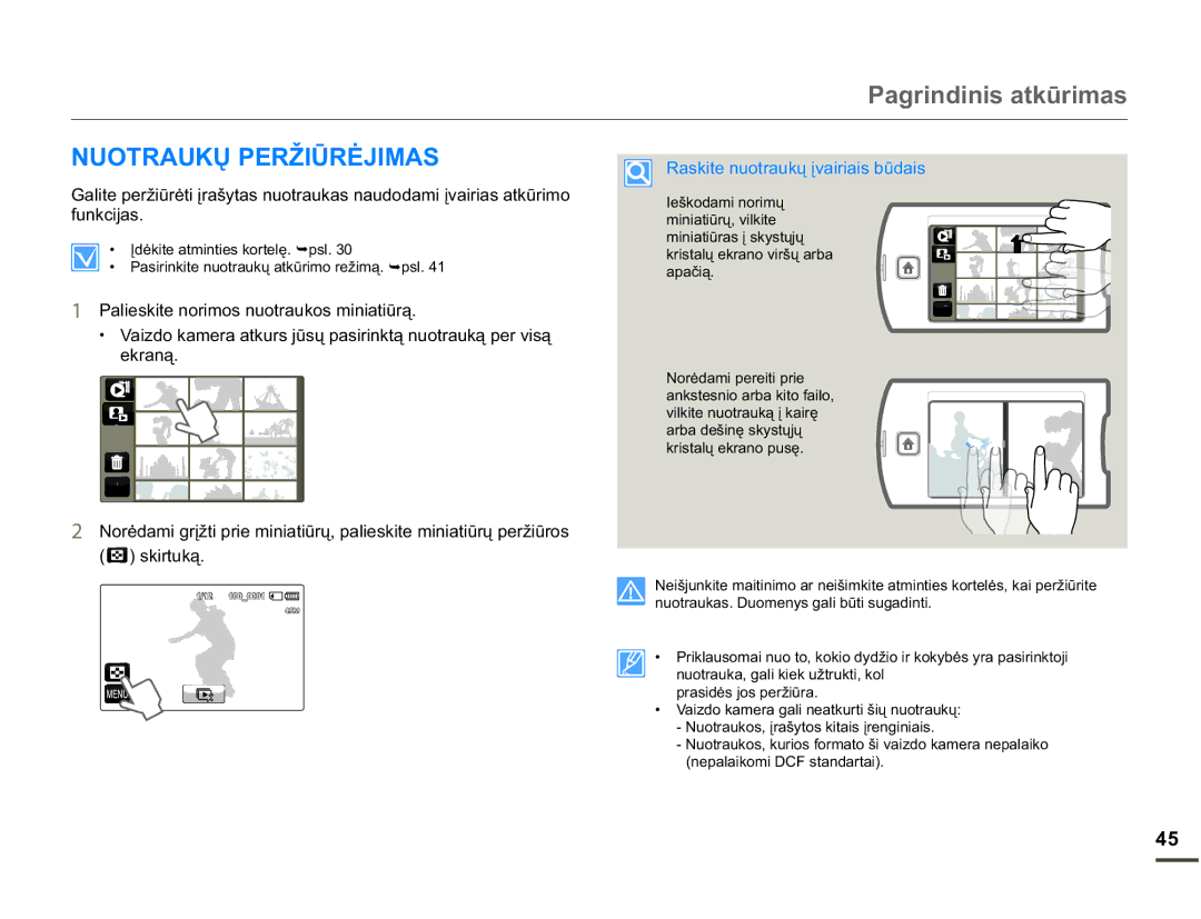 Samsung HMX-Q10BP/EDC manual 3DJULQGLQLVDWNǌULPDV, 18275$8.Ǐ35ä,ǋ5Ơ-,0$6, Ixqnflmdv, DqnvwhvqlrDuedNlwrIdlor 