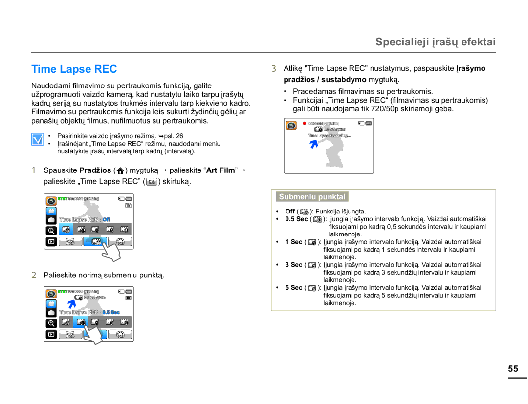 Samsung HMX-Q10BP/EDC manual 7LPH/DSVH5, SDQDãLǐREMHNWǐILOPXVQXILOPXRWXVVXSHUWUDXNRPLV, 2II 