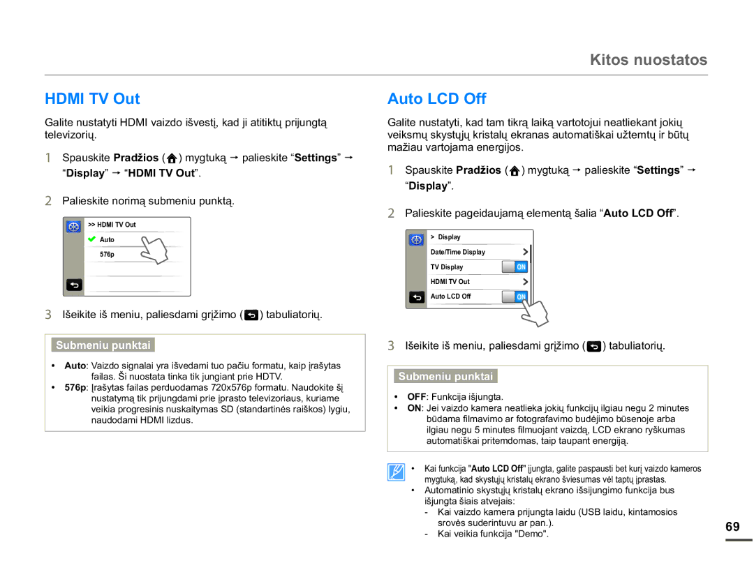 Samsung HMX-Q10BP/EDC manual WHOHYLRULǐ, ³LVSOD\ p³+0,792XW´, PDåLDXYDUWRMDPDHQHUJLMRV 