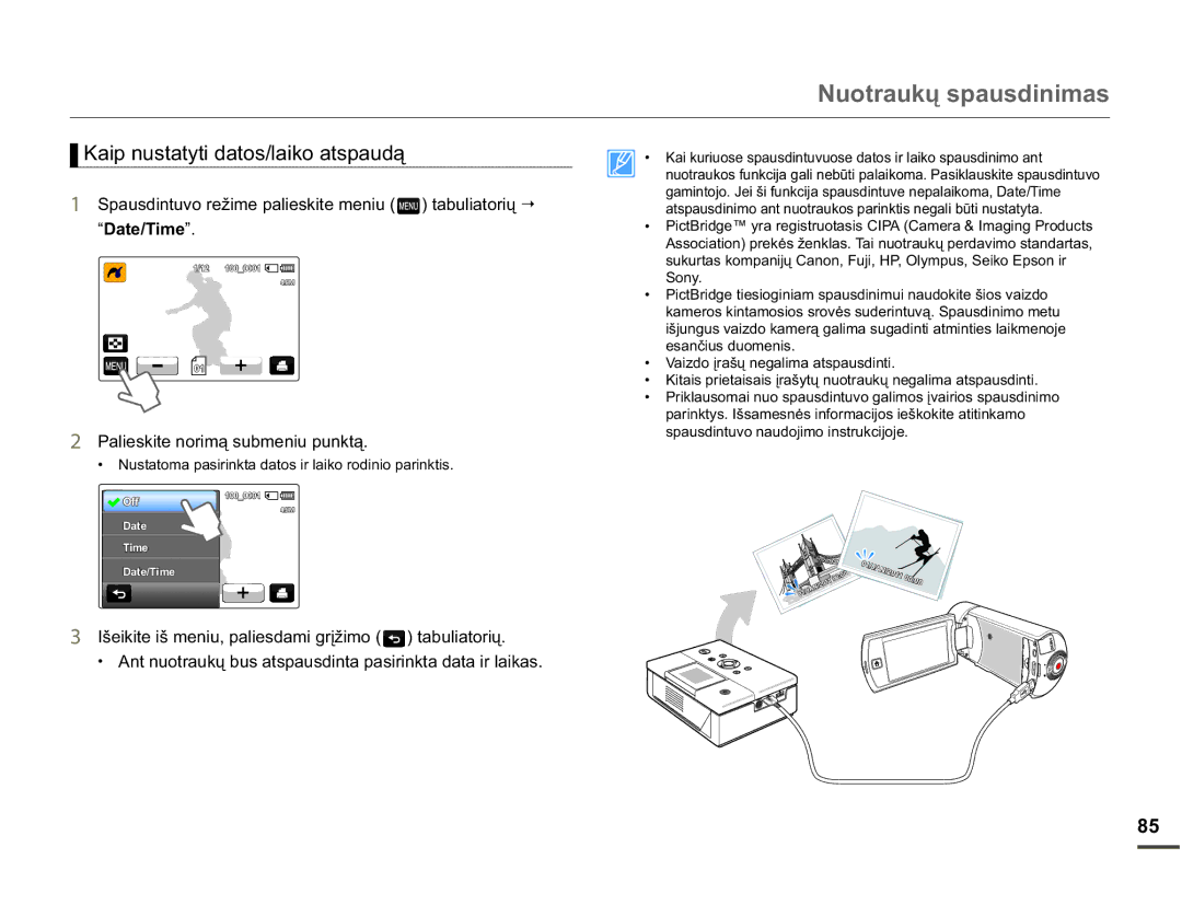 Samsung HMX-Q10BP/EDC 1XRWUDXNǐVSDXVGLQLPDV, DLSQXVWDW\WLGDWRVODLNRDWVSDXGą, VsdxvglqwxyrQdxgrmlprLqvwuxnflmrmh 