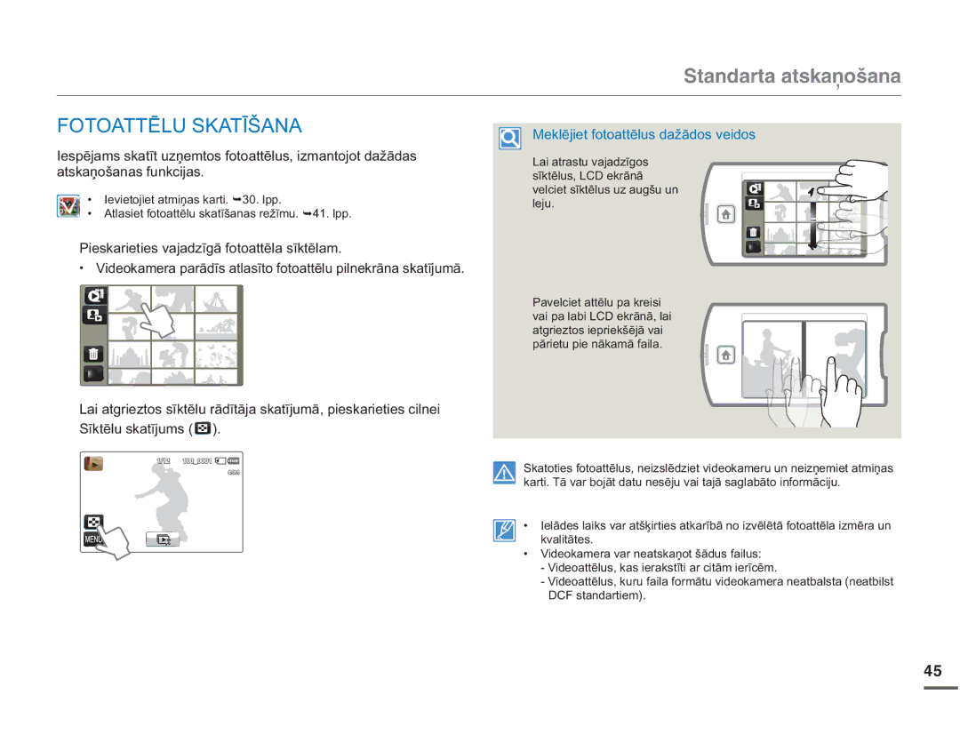 Samsung HMX-Q10BP/EDC manual 272$77Ɯ/86.$7Ʈâ$1$, DWVNDƼRãDQDVIXQNFLMDV, 3LHVNDULHWLHVYDMDGƯJƗIRWRDWWƝODVƯNWƝODP 