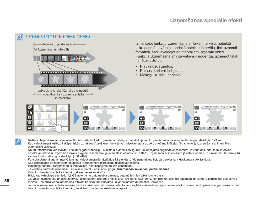 Samsung HMX-Q10BP/EDC manual 3DUDXJV8ƼHPãDQDLDUODLNDLQWHUYƗOX, PLQƝWRVVLåHWXV 3ODXNVWRãXVLHGXV 