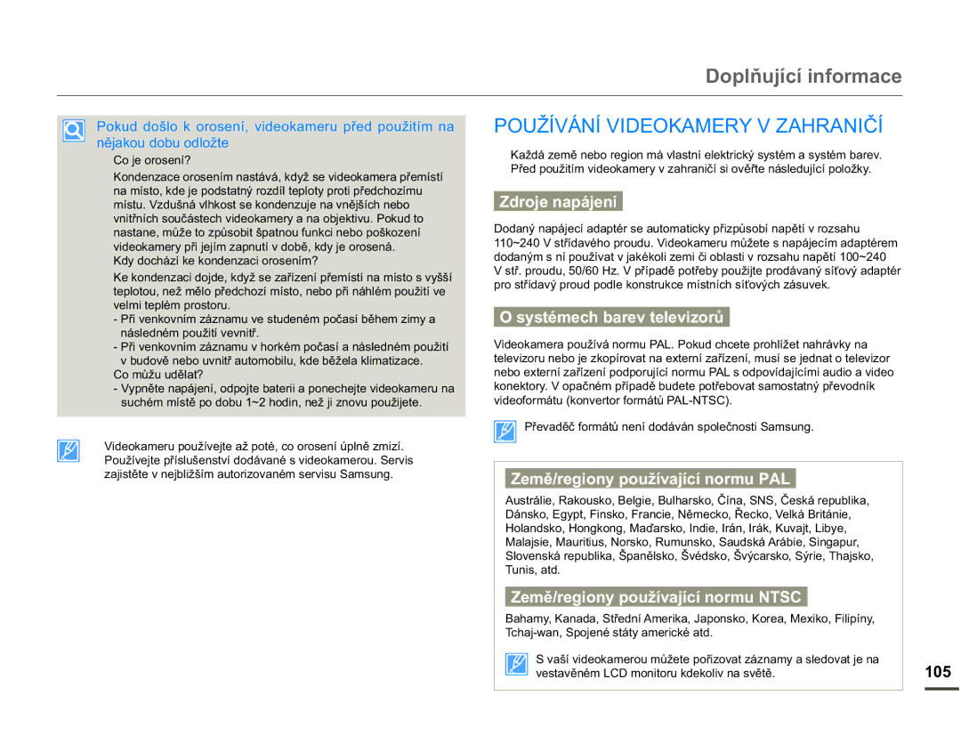 Samsung HMX-Q10BP/EDC, HMX-Q10TP/EDC manual 328äË9È1Ë9,2.$059=$+5$1,ýË, =GURMHQDSiMHQt, V\VWpPHFKEDUHYWHOHYLRUĤ 