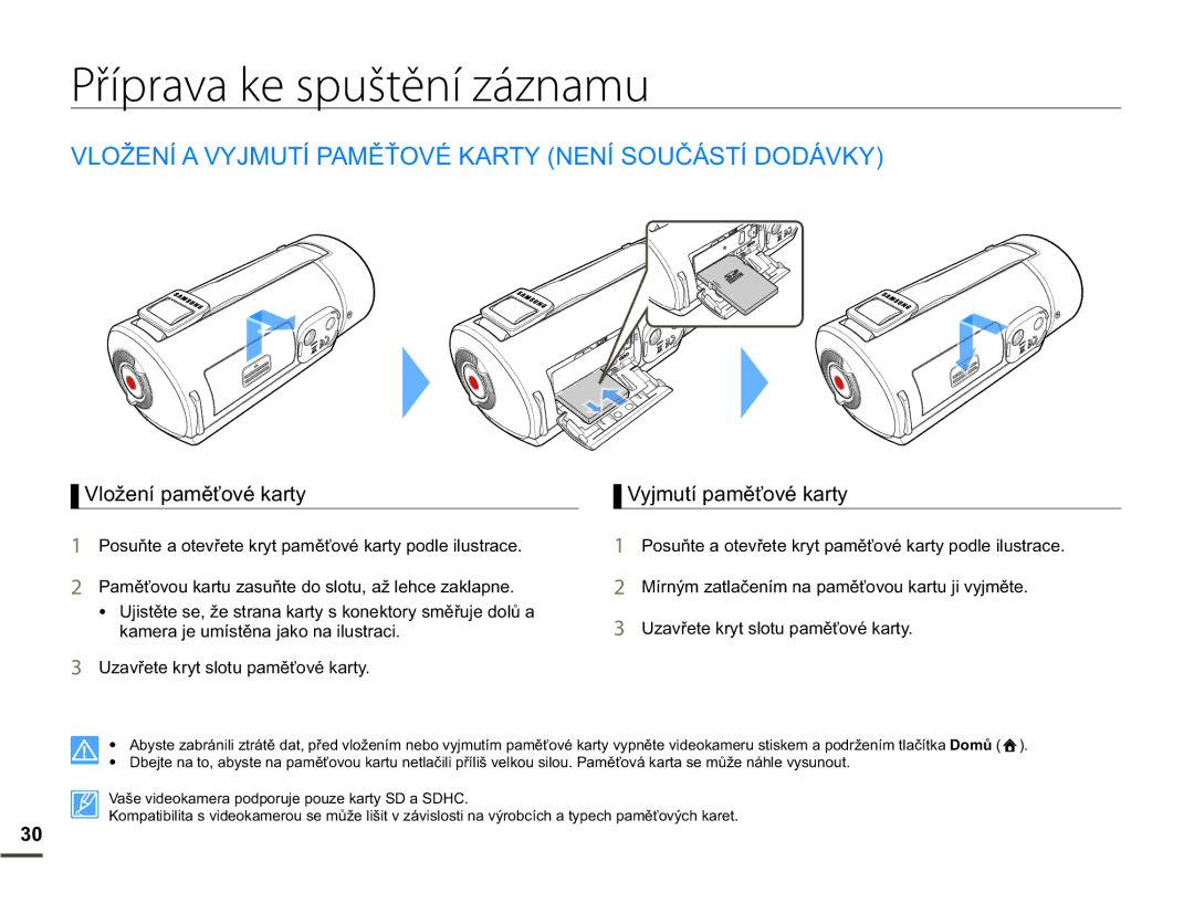 Samsung HMX-Q10TP/EDC, HMX-Q10BP/EDC manual Příprava ke spuštění záznamu, 2ä1Ë$9-087Ë3$0ċġ29e.$5711Ë628ýÈ67Ë2È9. 